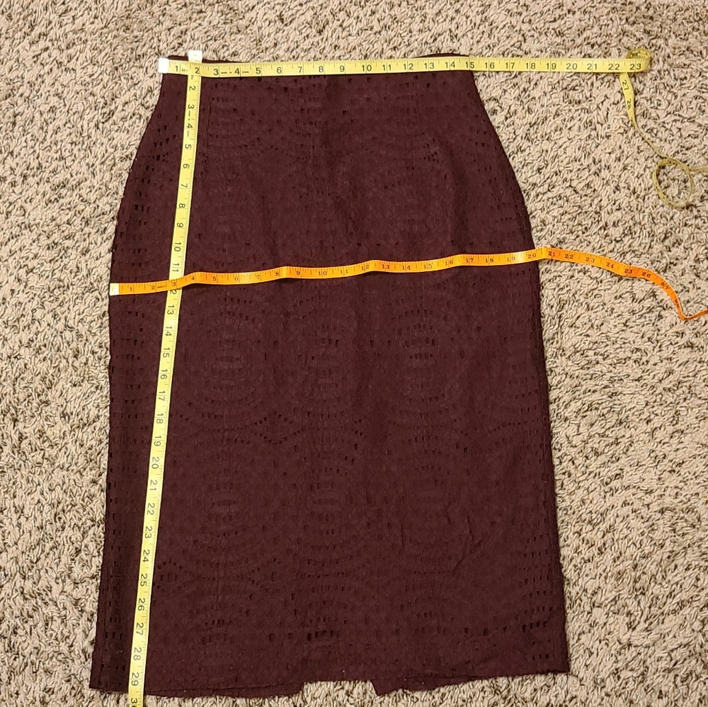 New York & Company Burgundy Midi Pencil Skirt - Picture 6 of 8